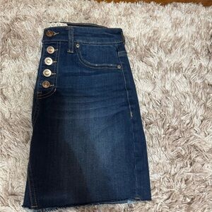 Altar'd State Dark Blue Denim Skirt with Lace Label